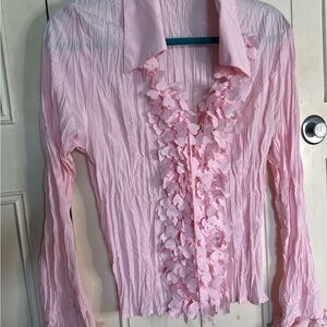 Violet & Claire Light Pink Floral Blouse